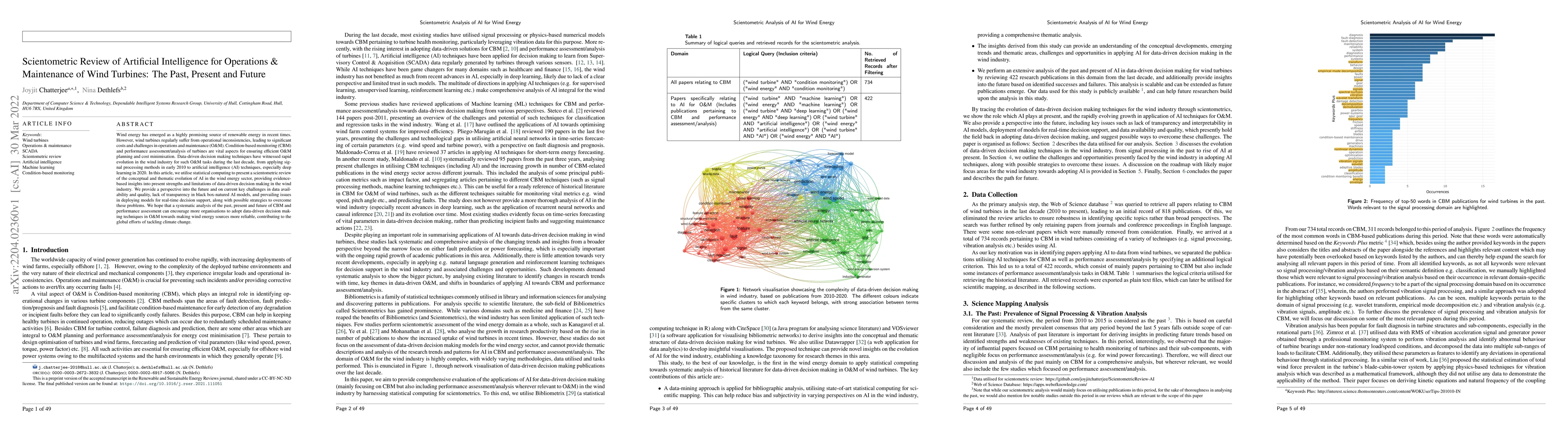 Thumbnail for Scientometric Review of Artificial Intelligence for Operations &
  Maintenance of Wind Turbines: The Past, Present and Future