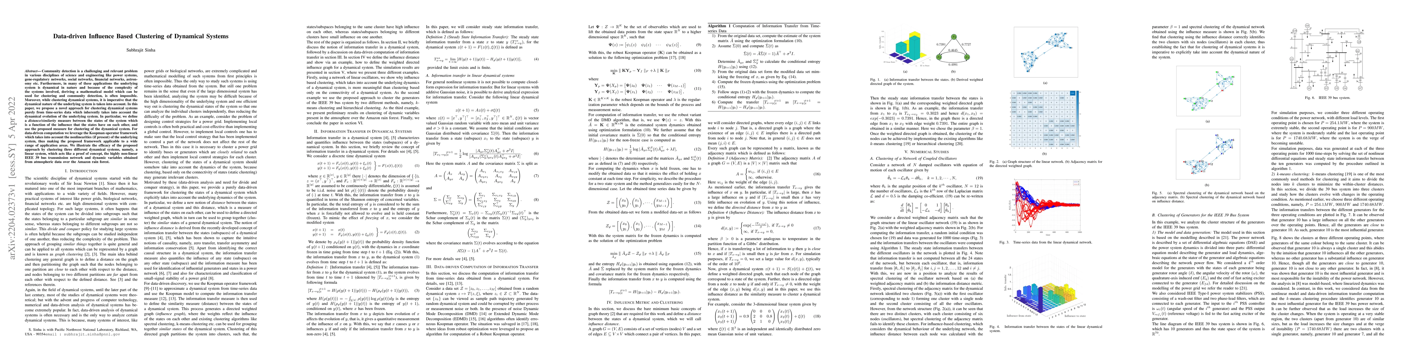 Thumbnail for Data-driven Influence Based Clustering of Dynamical Systems