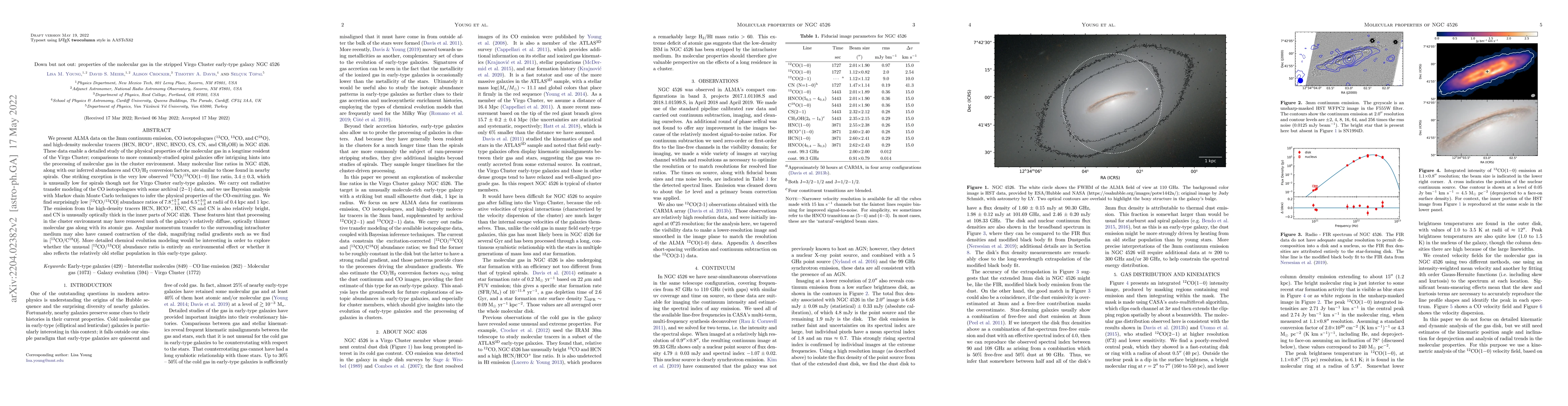 Thumbnail for Down but not out: properties of the molecular gas in the stripped Virgo
  Cluster early-type galaxy NGC4526