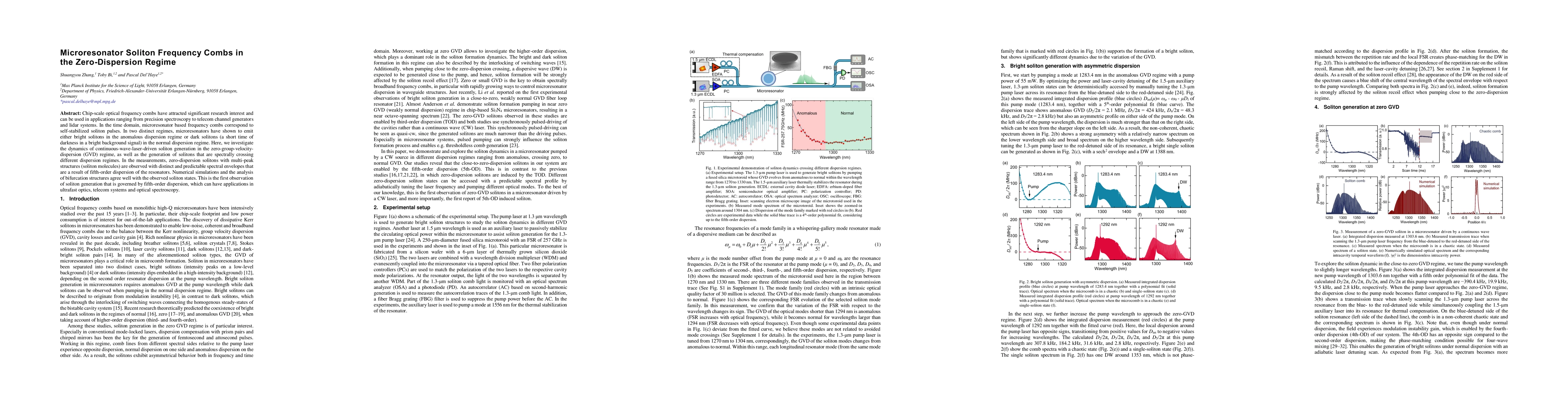 Thumbnail for Microresonator Soliton Frequency Combs in the Zero-Dispersion Regime