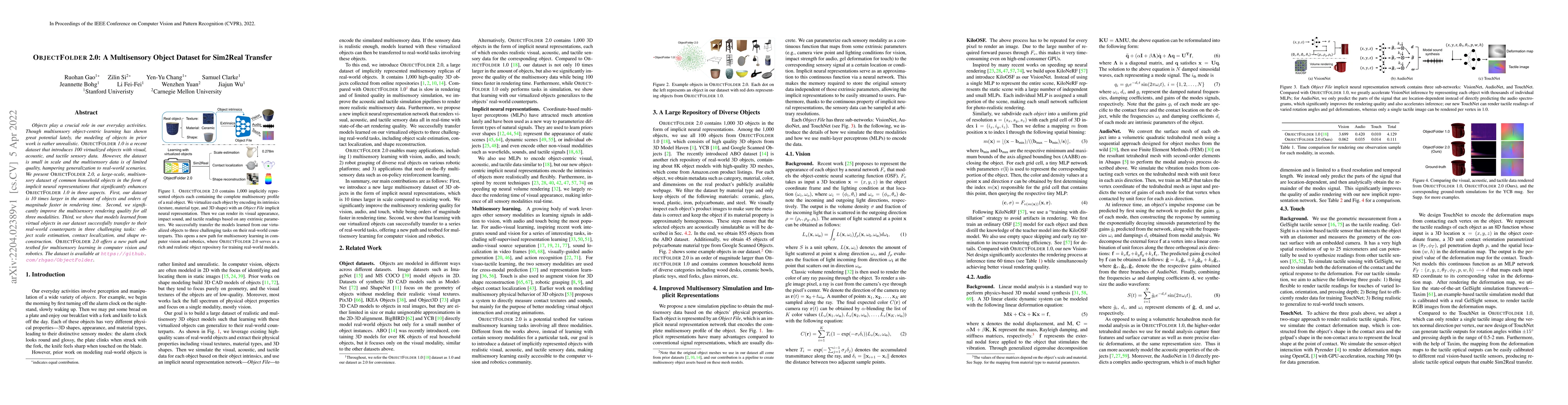 Thumbnail for ObjectFolder 2.0: A Multisensory Object Dataset for Sim2Real Transfer