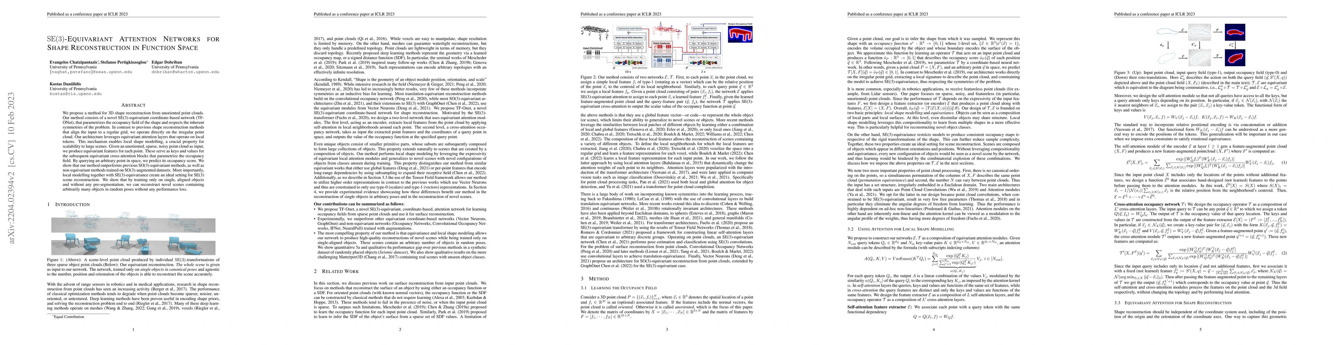 Thumbnail for SE(3)-Equivariant Attention Networks for Shape Reconstruction in
  Function Space