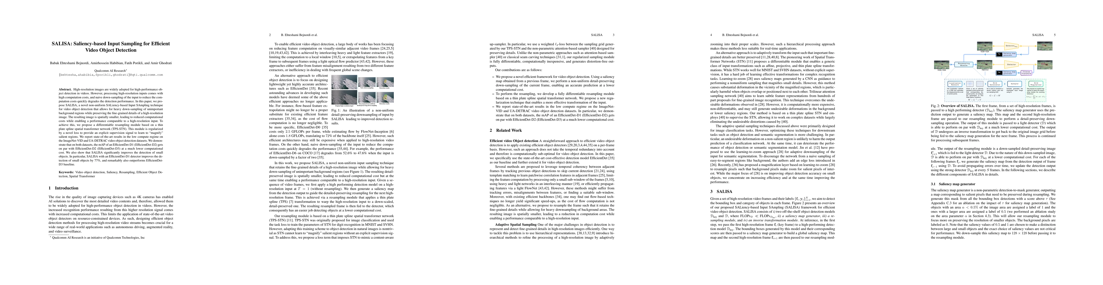 Thumbnail for SALISA: Saliency-based Input Sampling for Efficient Video Object
  Detection