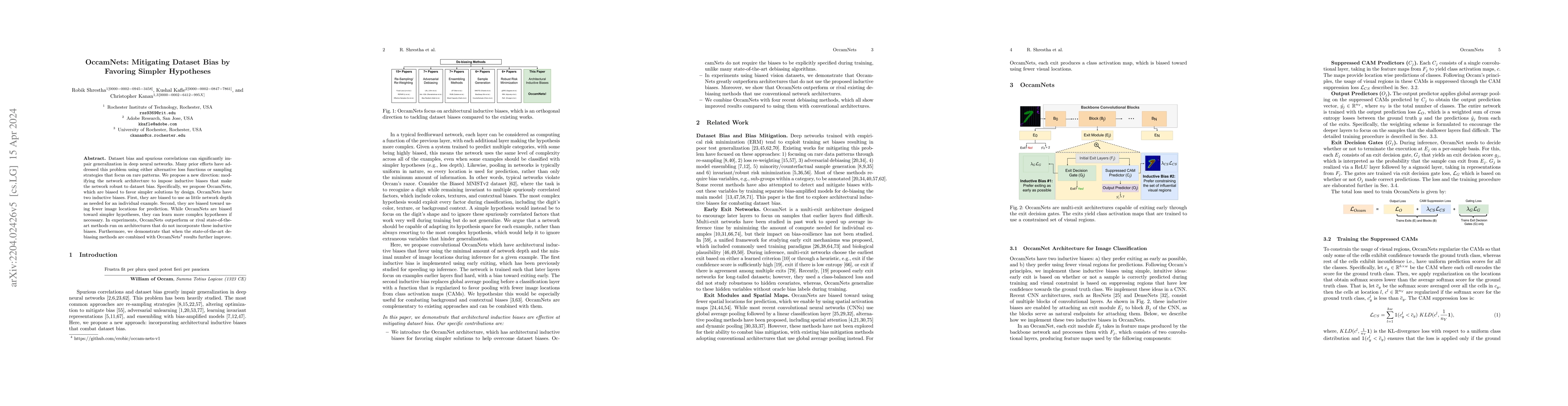 Thumbnail for OccamNets: Mitigating Dataset Bias by Favoring Simpler Hypotheses