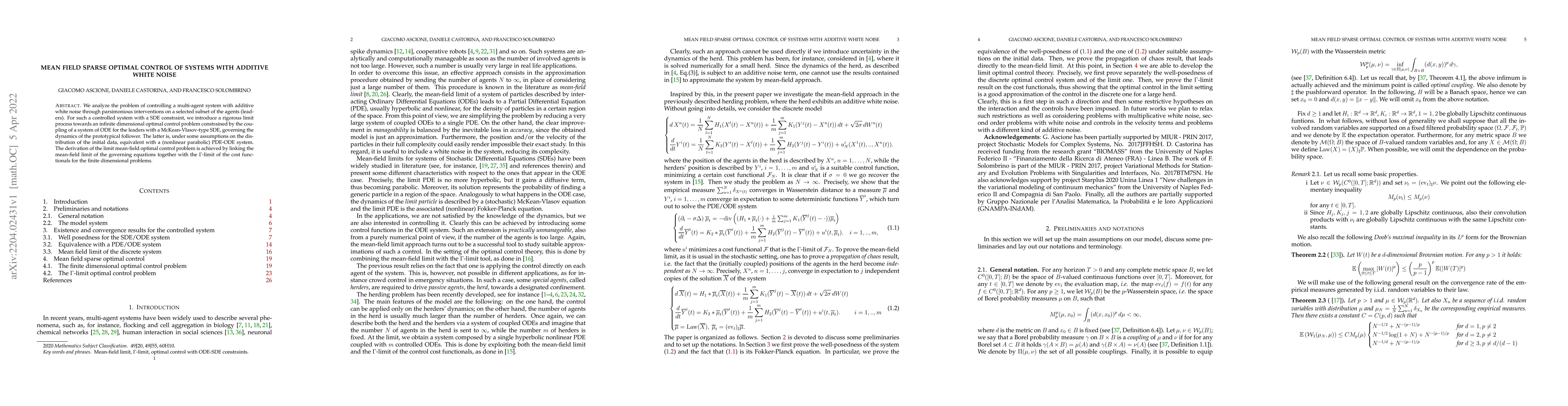Thumbnail for Mean field sparse optimal control of systems with additive white noise