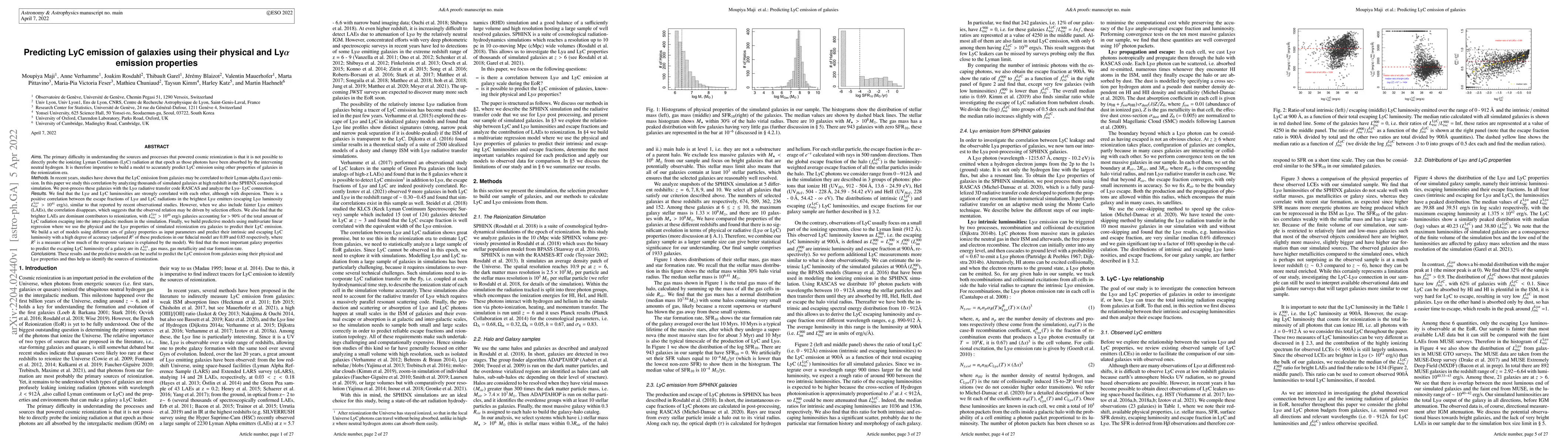 Thumbnail for Predicting LyC emission of galaxies using their physical and Ly$\alpha$
  emission properties
