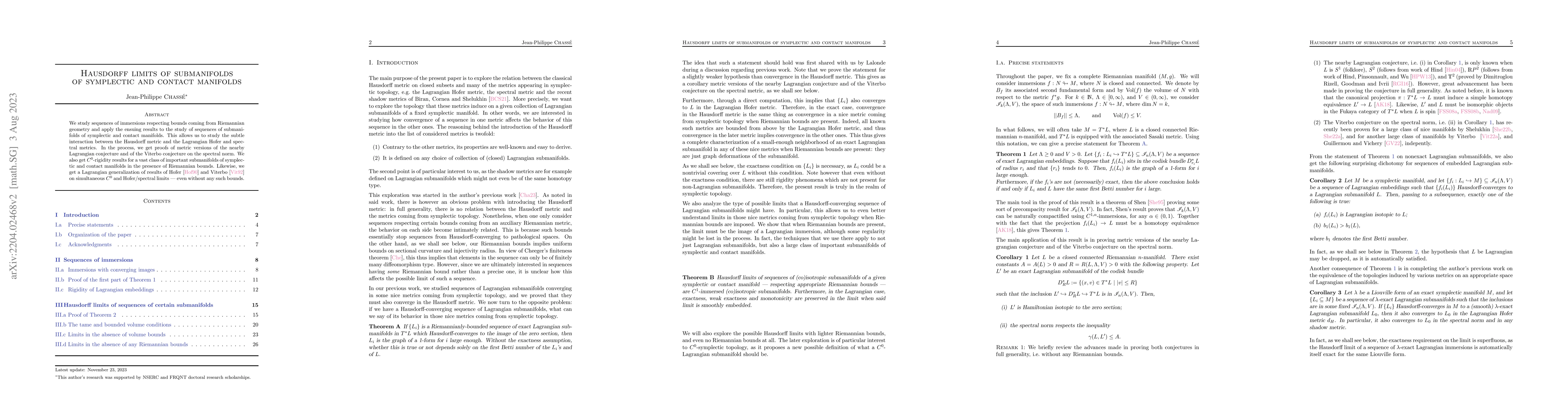 Thumbnail for Hausdorff limits of submanifolds of symplectic and contact manifolds