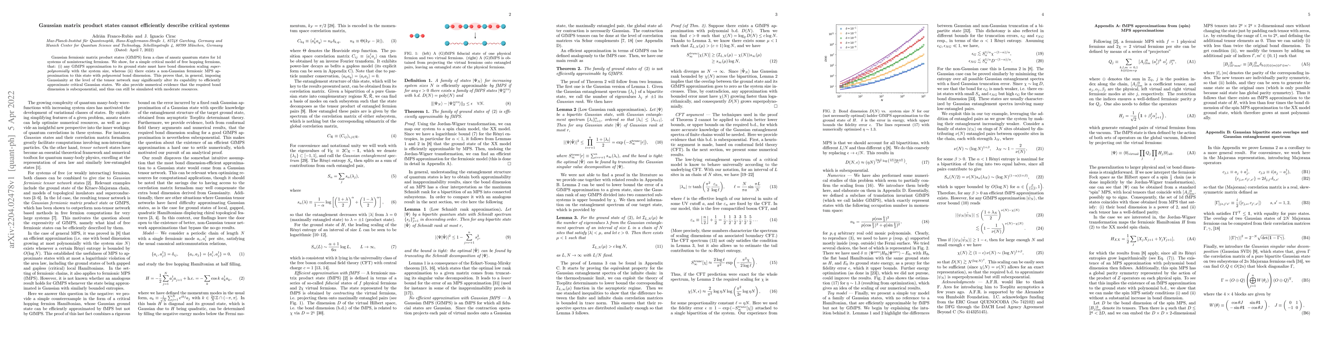 Thumbnail for Gaussian matrix product states cannot efficiently describe critical
  systems