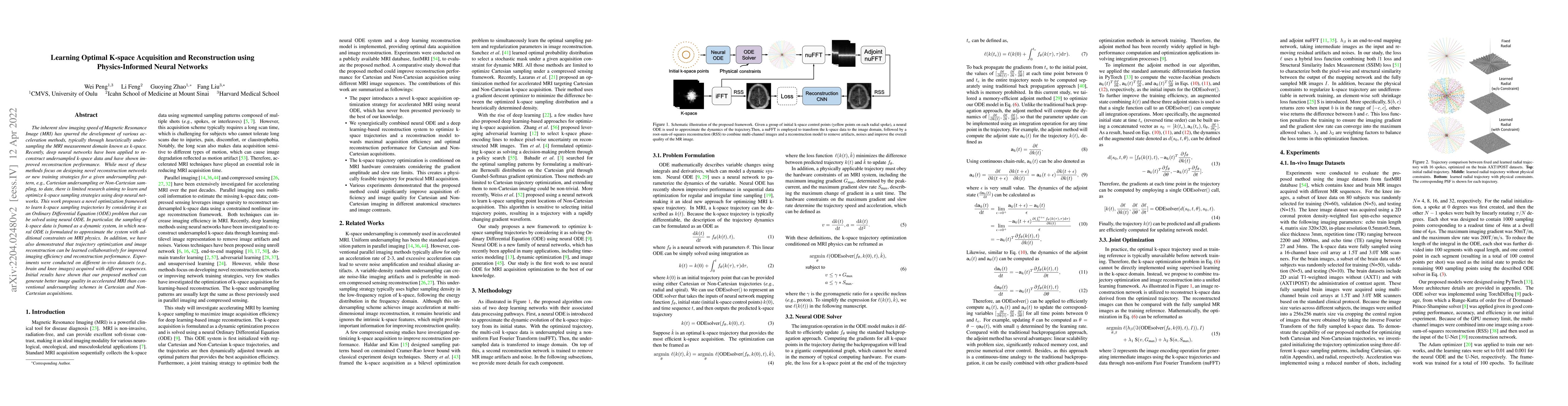 Thumbnail for Learning Optimal K-space Acquisition and Reconstruction using
  Physics-Informed Neural Networks