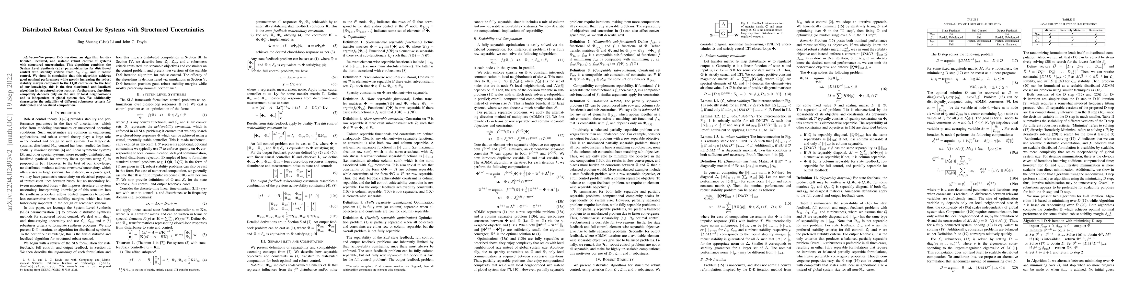 Thumbnail for Distributed Robust Control for Systems with Structured Uncertainties