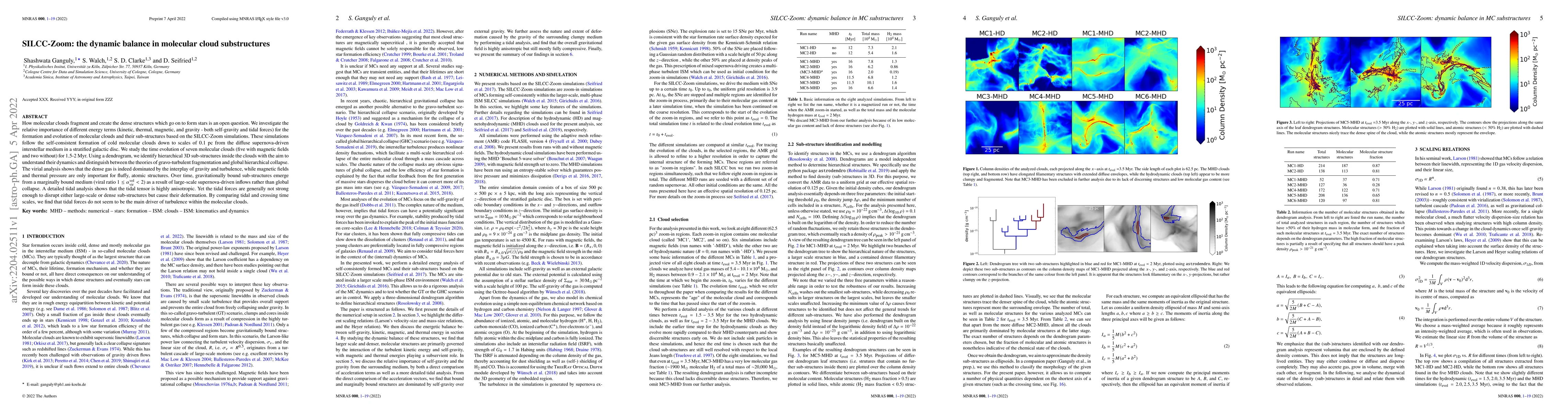 Thumbnail for SILCC-Zoom: the dynamic balance in molecular cloud substructures