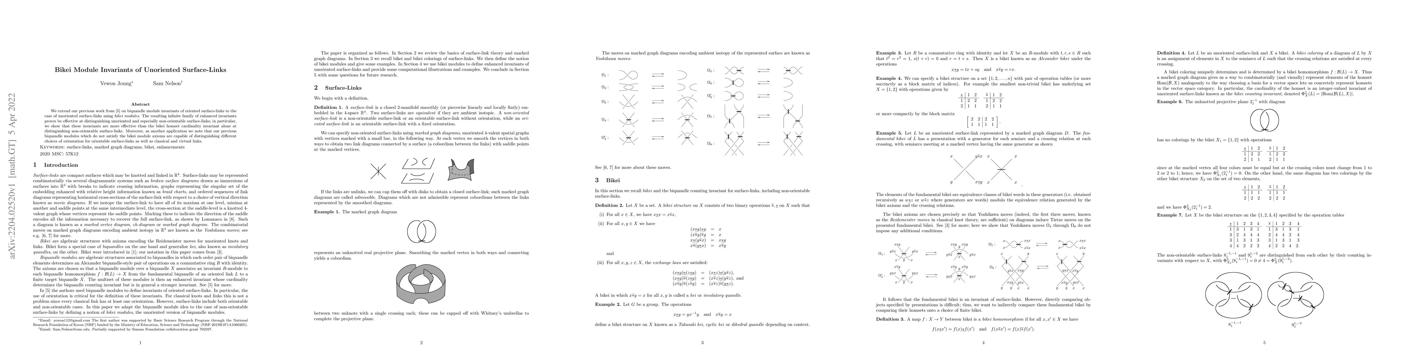 Thumbnail for Bikei Module Invariants of Unoriented Surface-Links