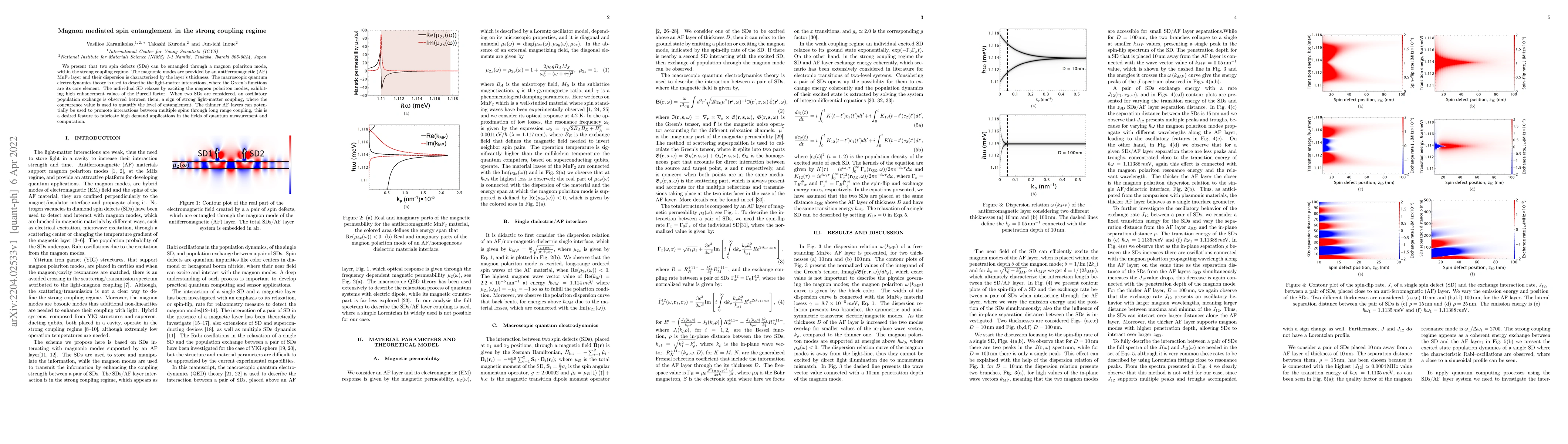 Thumbnail for Magnon mediated spin entanglement in the strong coupling regime
