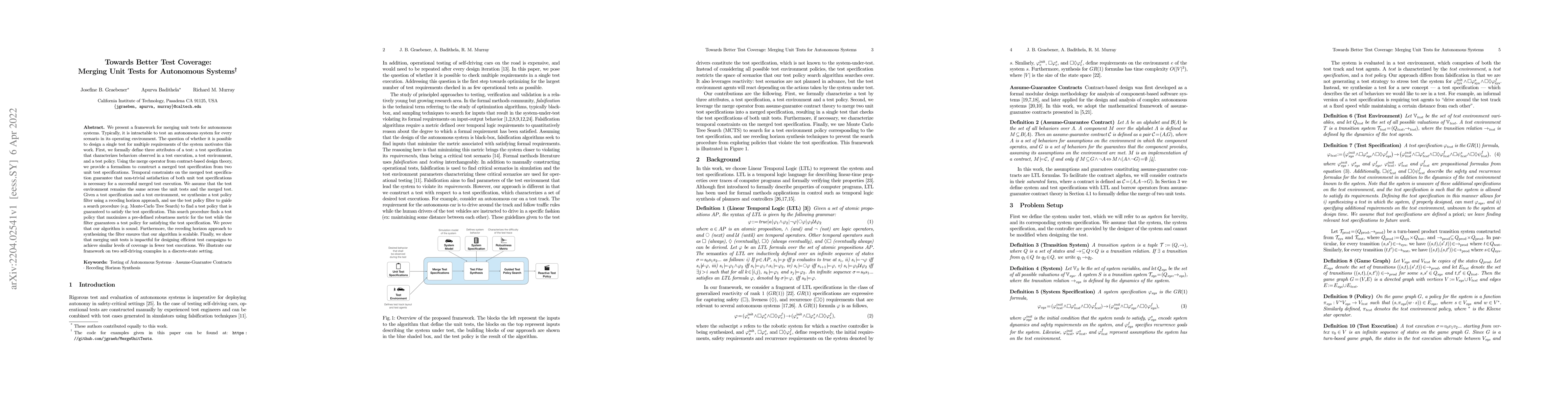 Thumbnail for Towards Better Test Coverage: Merging Unit Tests for Autonomous Systems