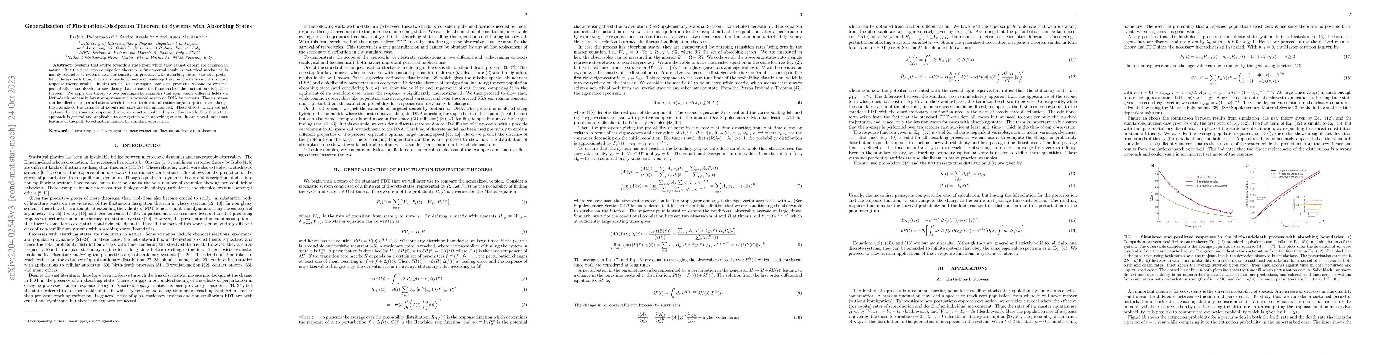 Thumbnail for Generalization of Fluctuation-Dissipation Theorem to Systems with
  Absorbing States