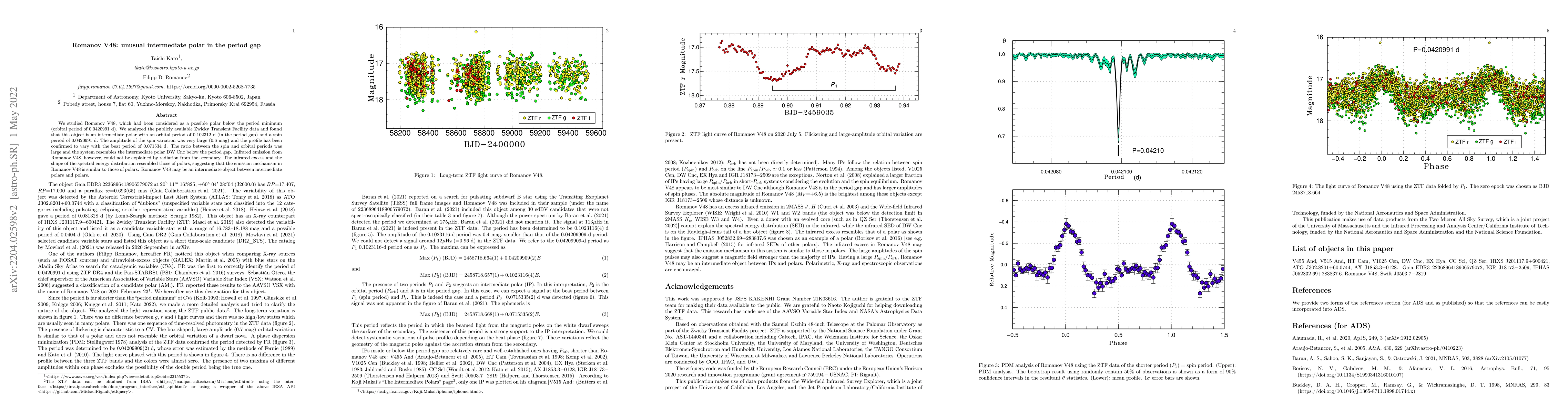 Thumbnail for Romanov V48: unusual intermediate polar in the period gap