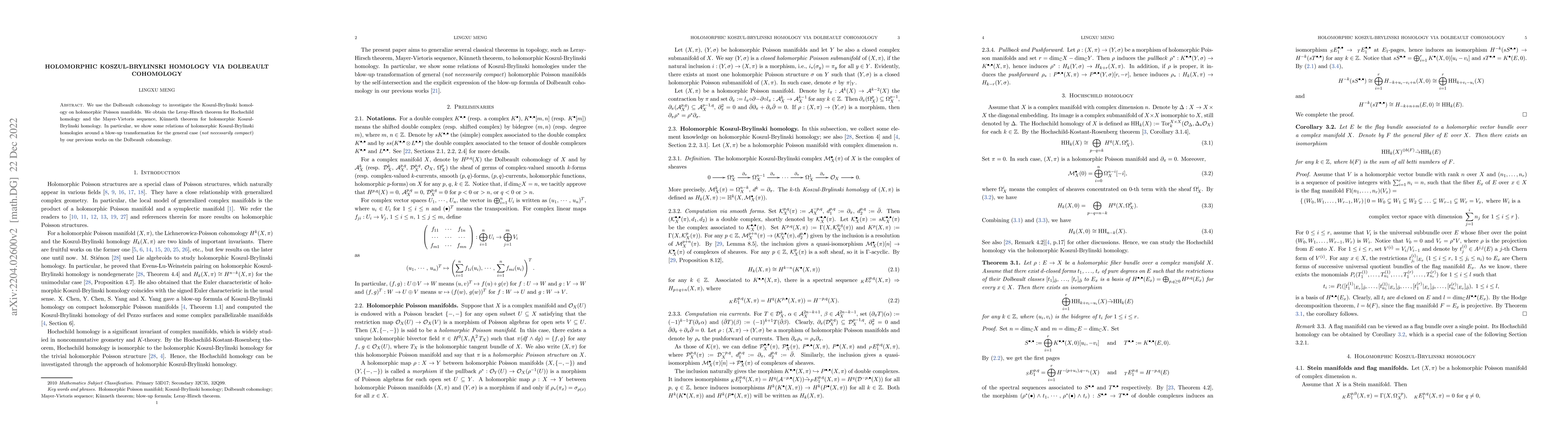 Thumbnail for Holomorphic Koszul-Brylinski homology via Dolbeault cohomology