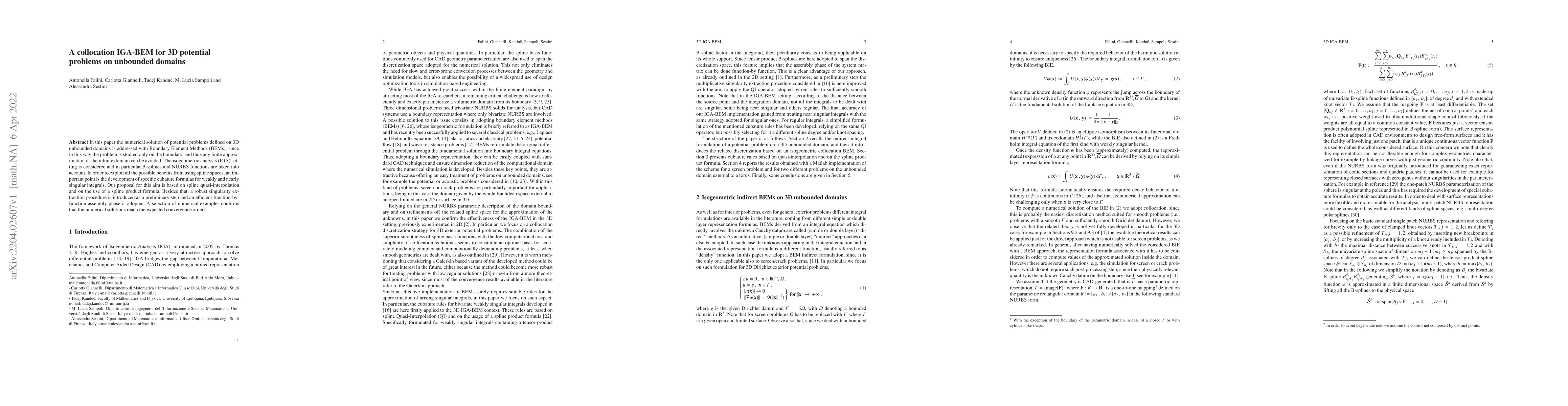Thumbnail for A collocation IGA-BEM for 3D potential problems on unbounded domains