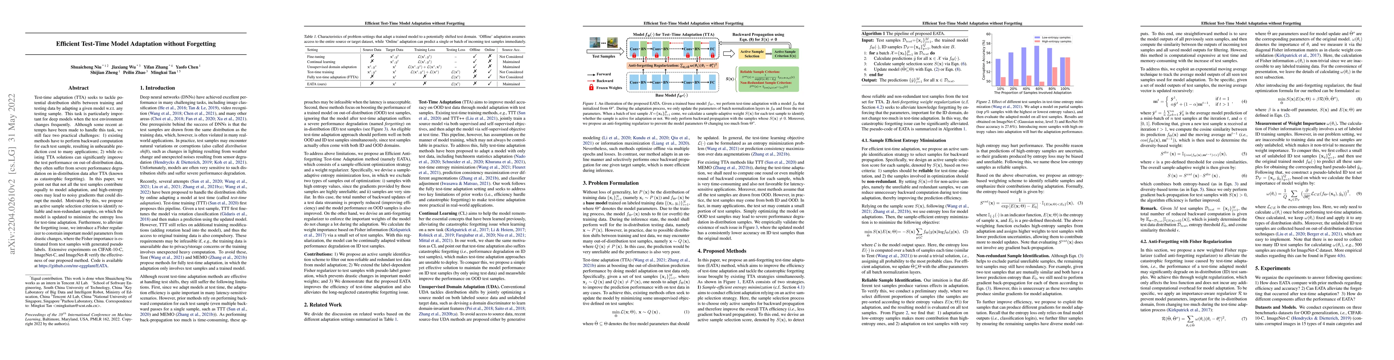 Thumbnail for Efficient Test-Time Model Adaptation without Forgetting