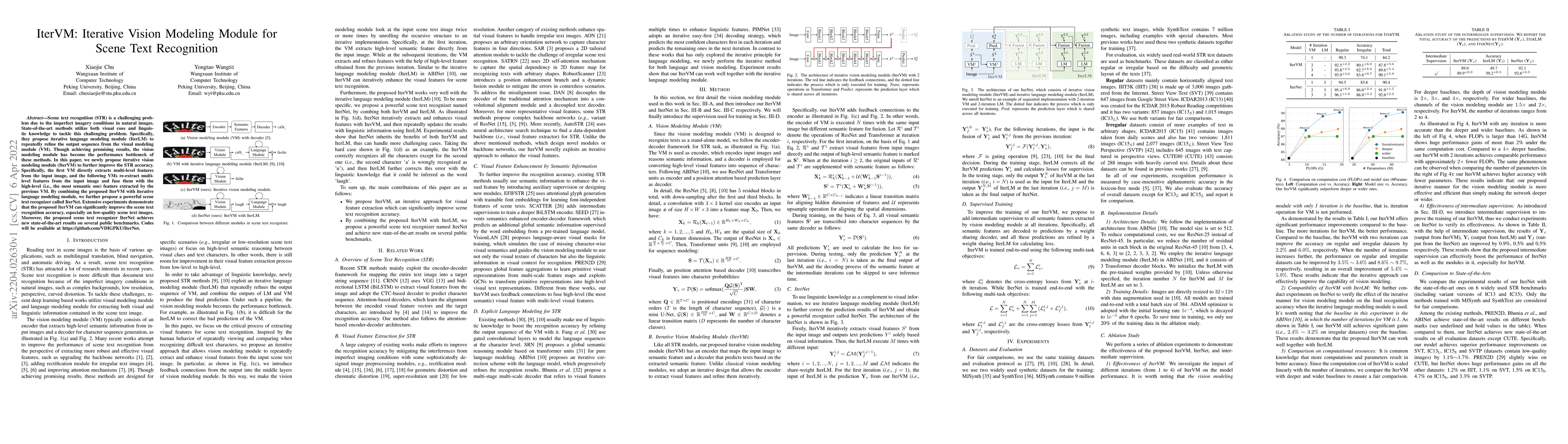 Thumbnail for IterVM: Iterative Vision Modeling Module for Scene Text Recognition