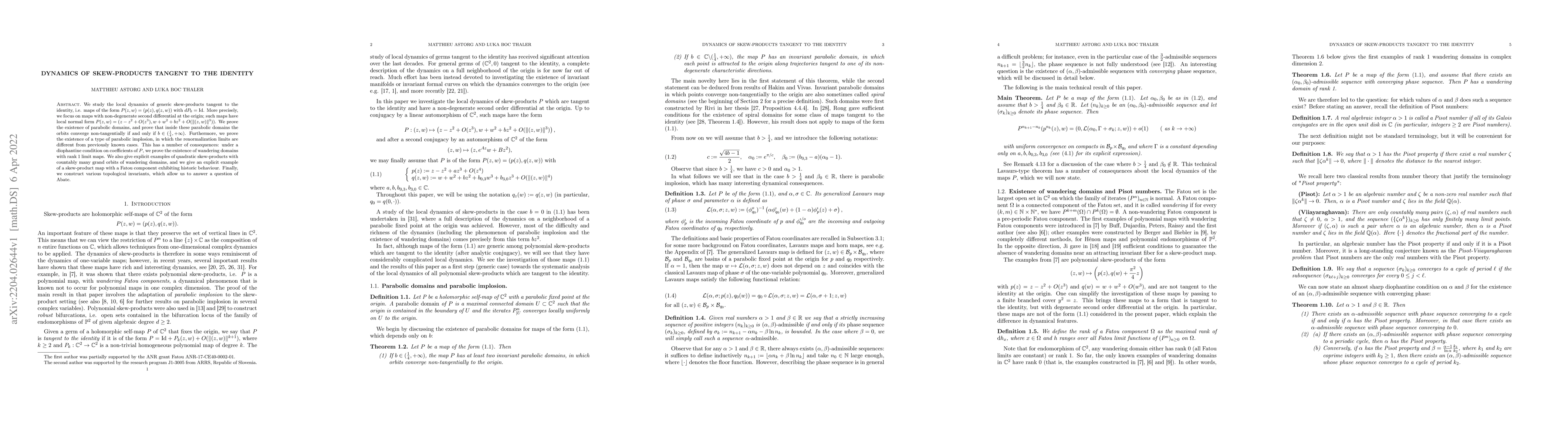 Thumbnail for Dynamics of skew-products tangent to the identity