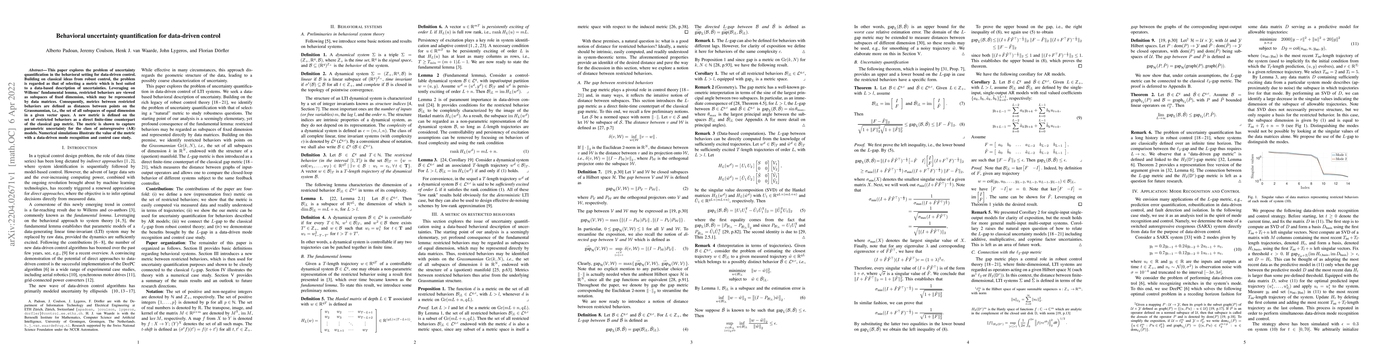 Thumbnail for Behavioral uncertainty quantification for data-driven control