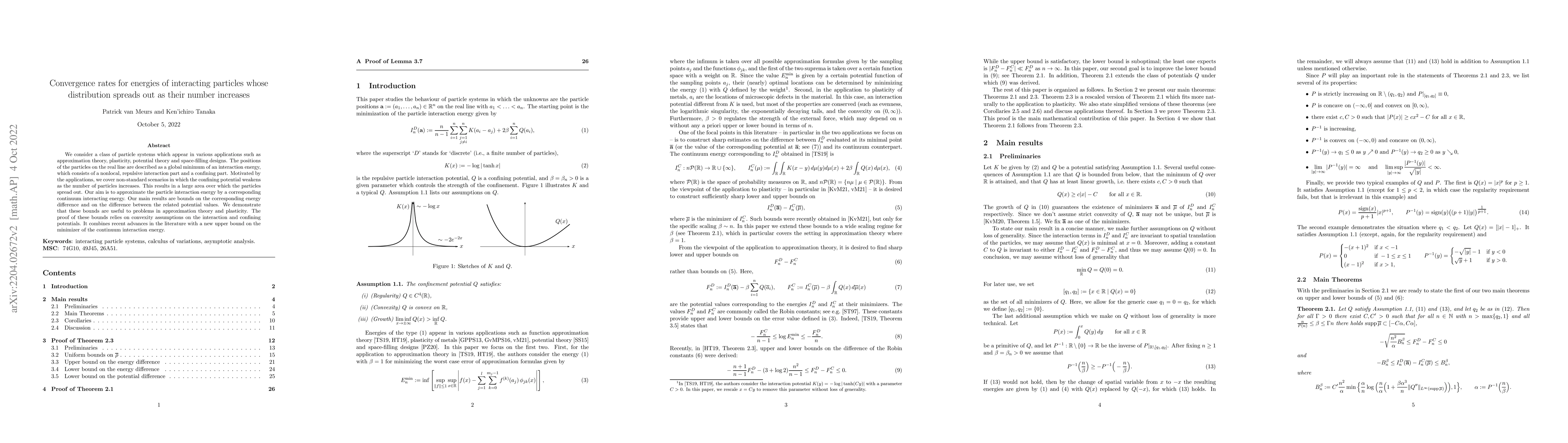 Thumbnail for Convergence rates for energies of interacting particles whose
  distribution spreads out as their number increases