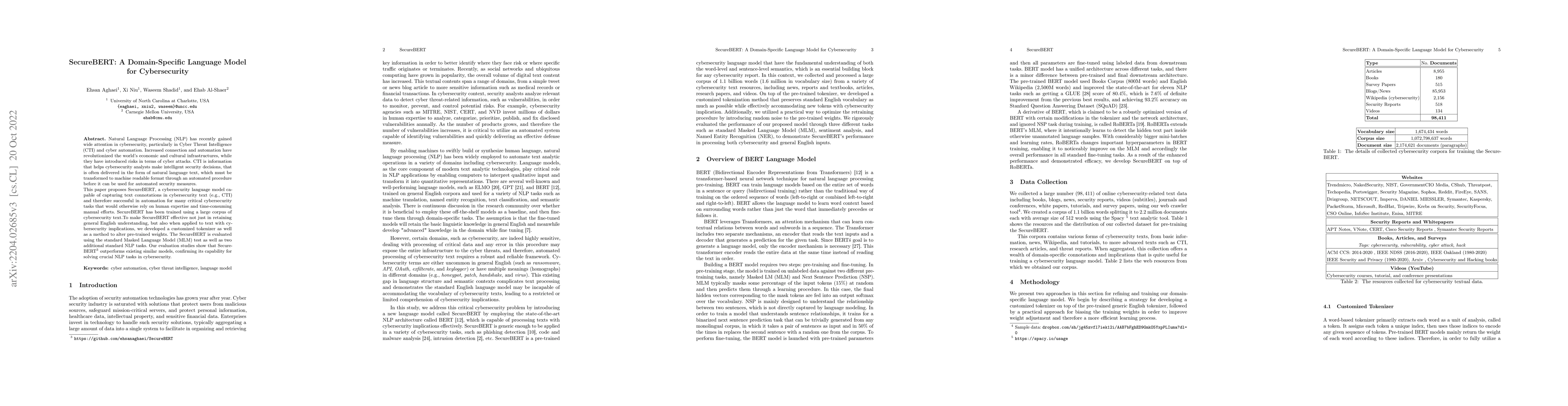 Thumbnail for SecureBERT: A Domain-Specific Language Model for Cybersecurity