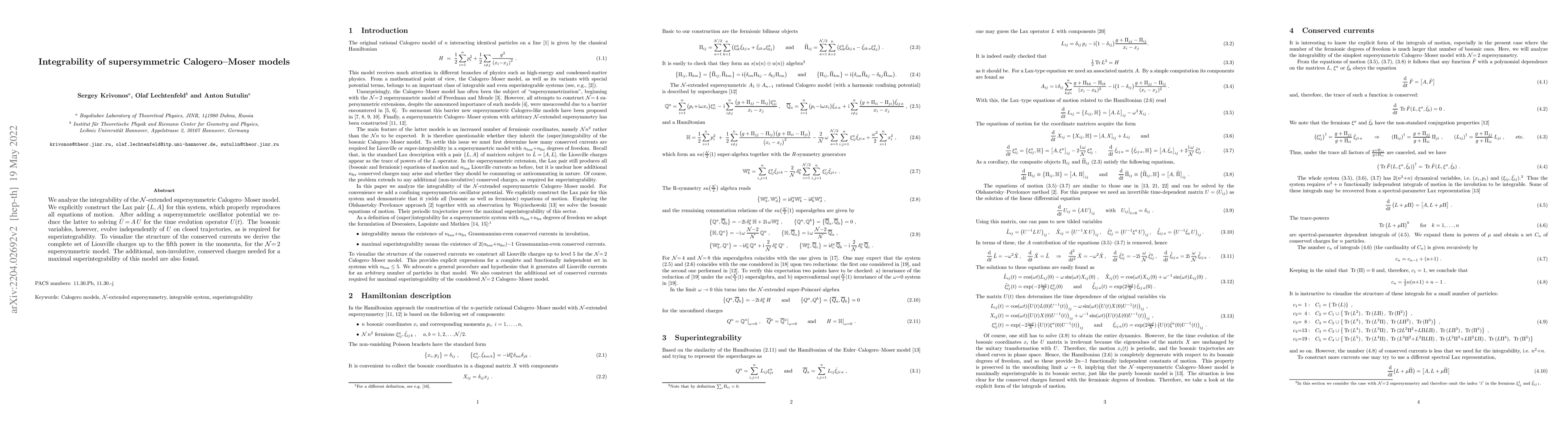 Thumbnail for Integrability of supersymmetric Calogero-Moser models