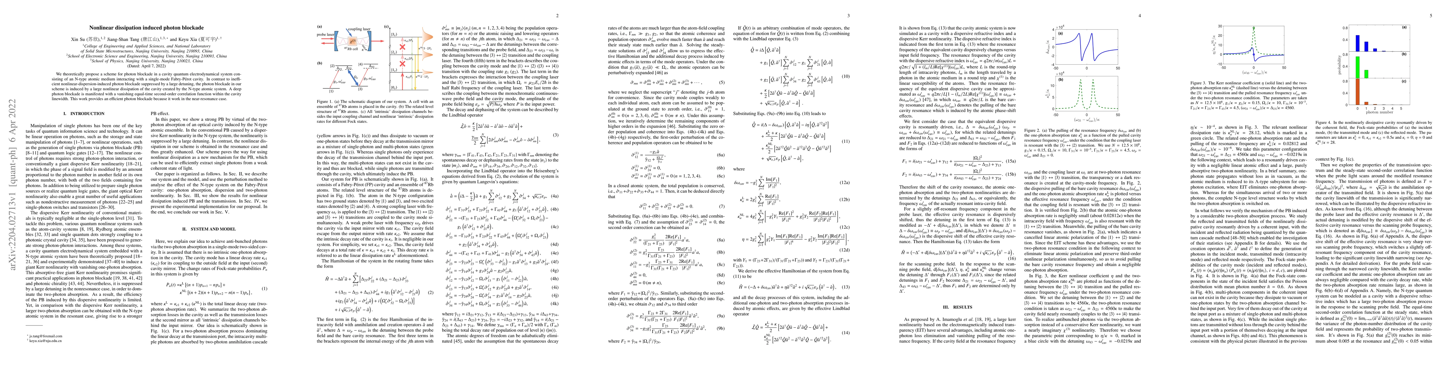 Thumbnail for Nonlinear dissipation induced photon blockade