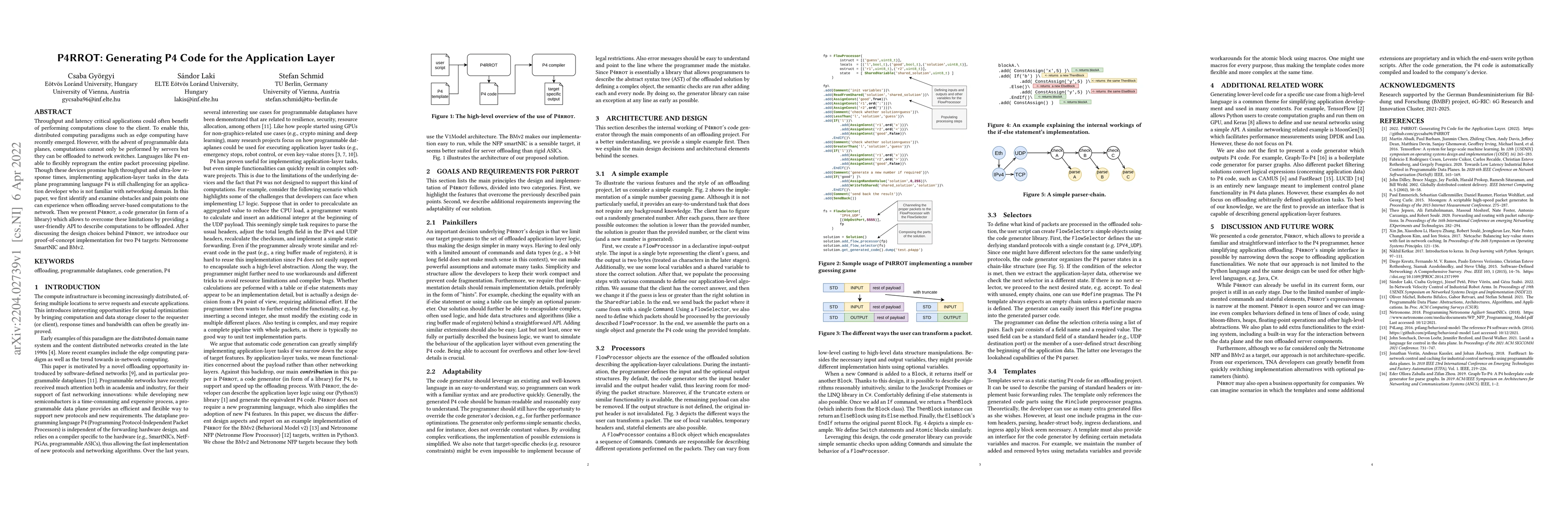 Thumbnail for P4RROT: Generating P4 Code for the Application Layer