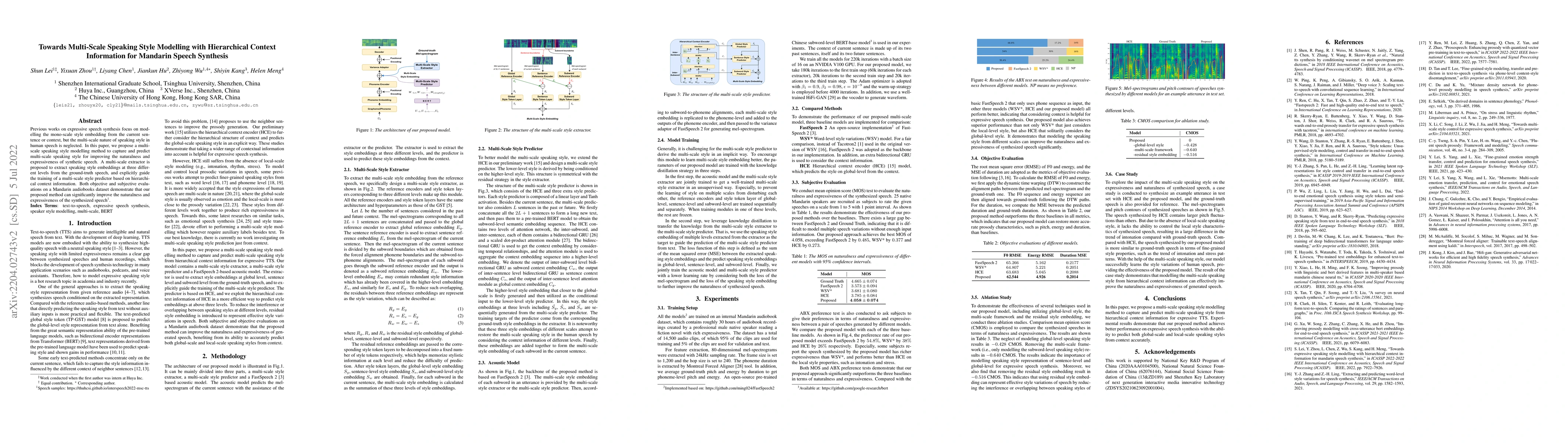 Thumbnail for Towards Multi-Scale Speaking Style Modelling with Hierarchical Context
  Information for Mandarin Speech Synthesis