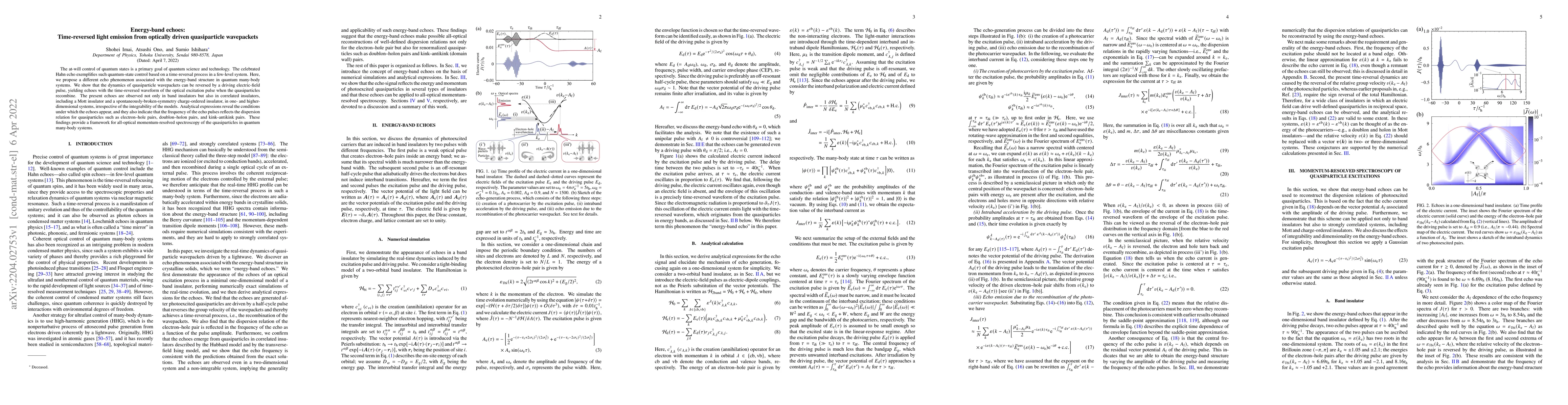 Thumbnail for Energy-band echoes: Time-reversed light emission from optically driven
  quasiparticle wavepackets