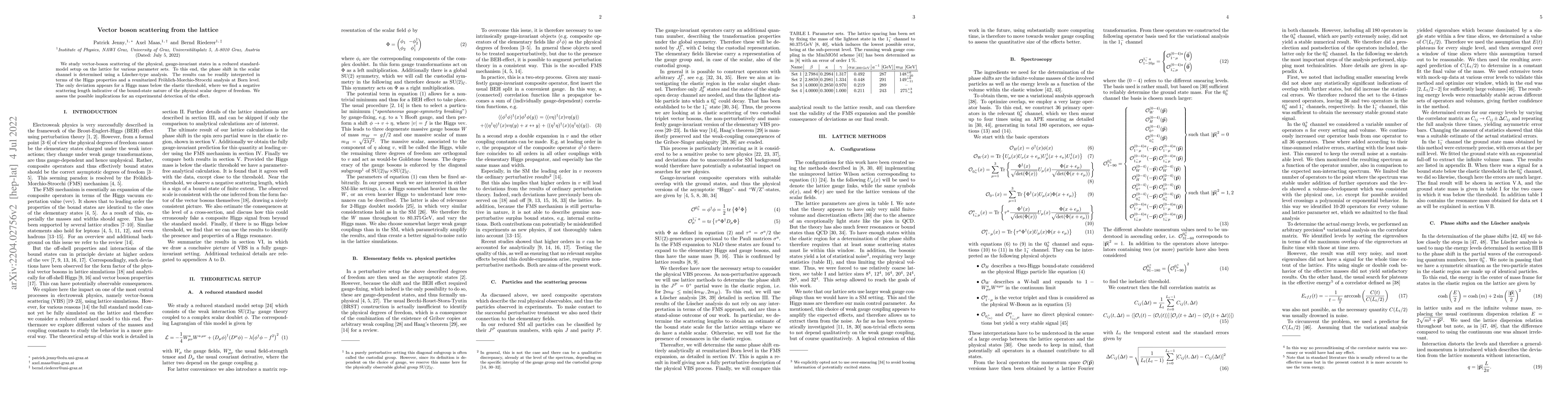 Thumbnail for Vector boson scattering from the lattice