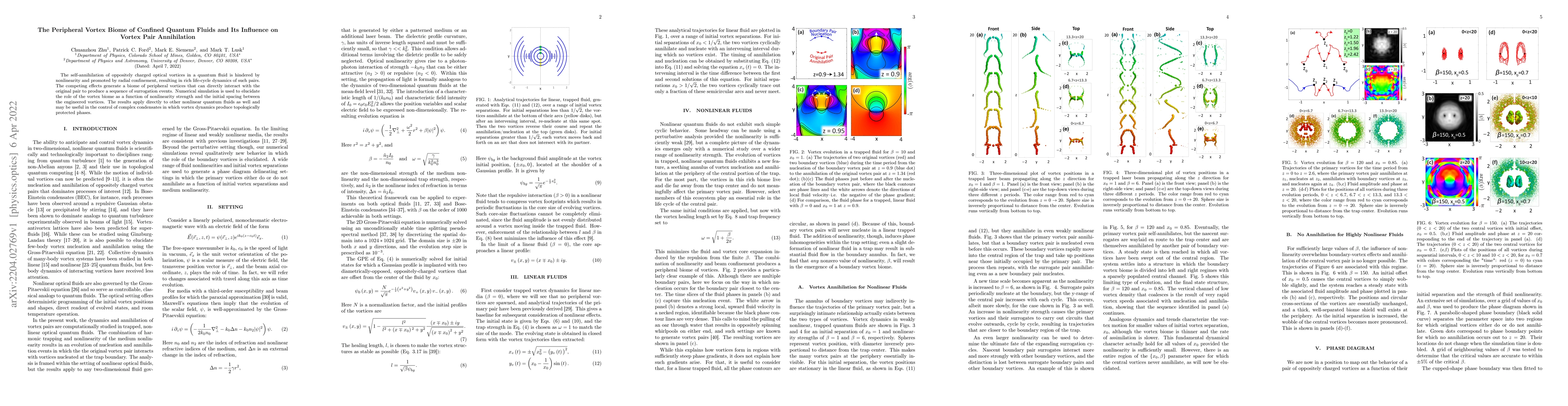 Thumbnail for The Peripheral Vortex Biome of Confined Quantum Fluids and Its Influence
  on Vortex Pair Annihilation