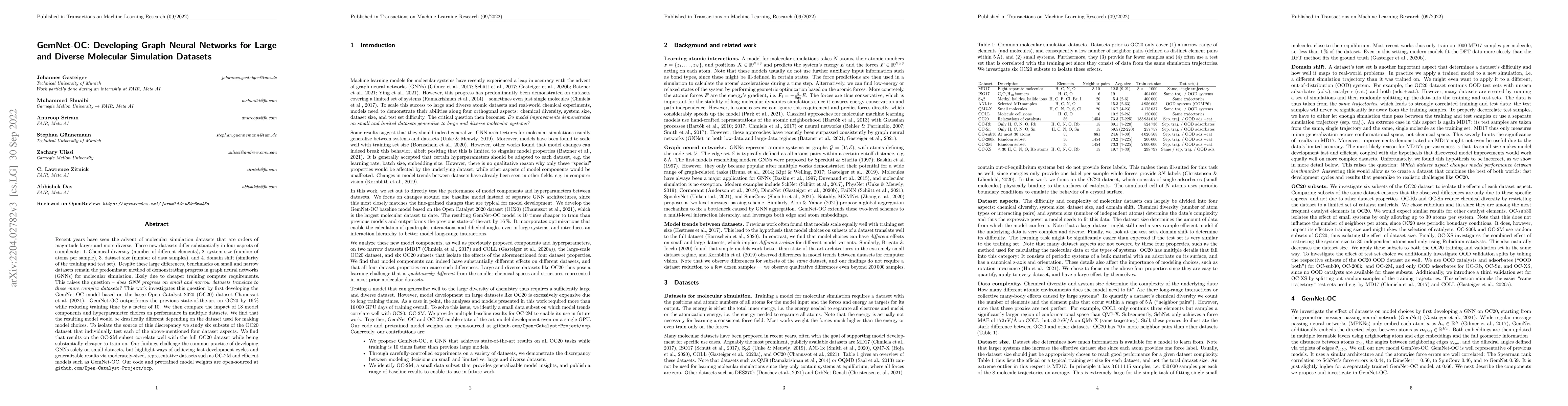 Thumbnail for GemNet-OC: Developing Graph Neural Networks for Large and Diverse
  Molecular Simulation Datasets