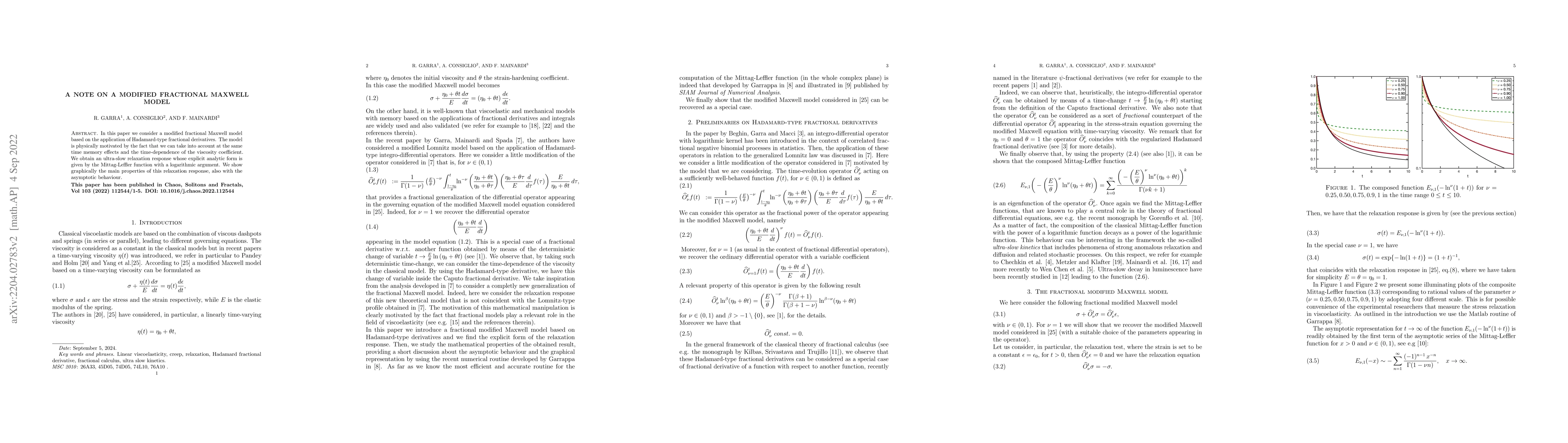Thumbnail for A note on a modified fractional Maxwell model