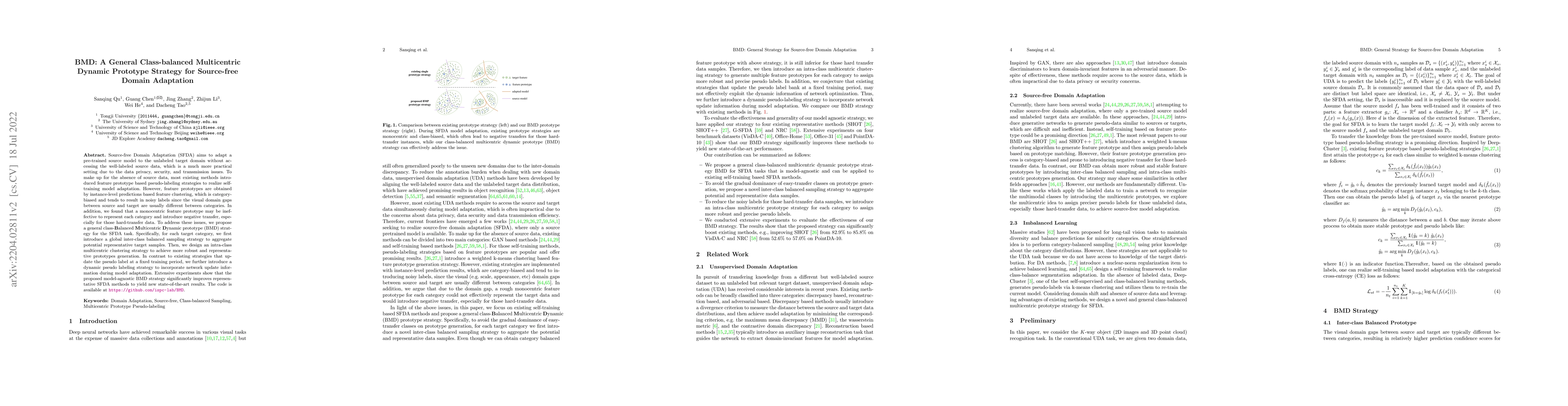Thumbnail for BMD: A General Class-balanced Multicentric Dynamic Prototype Strategy
  for Source-free Domain Adaptation