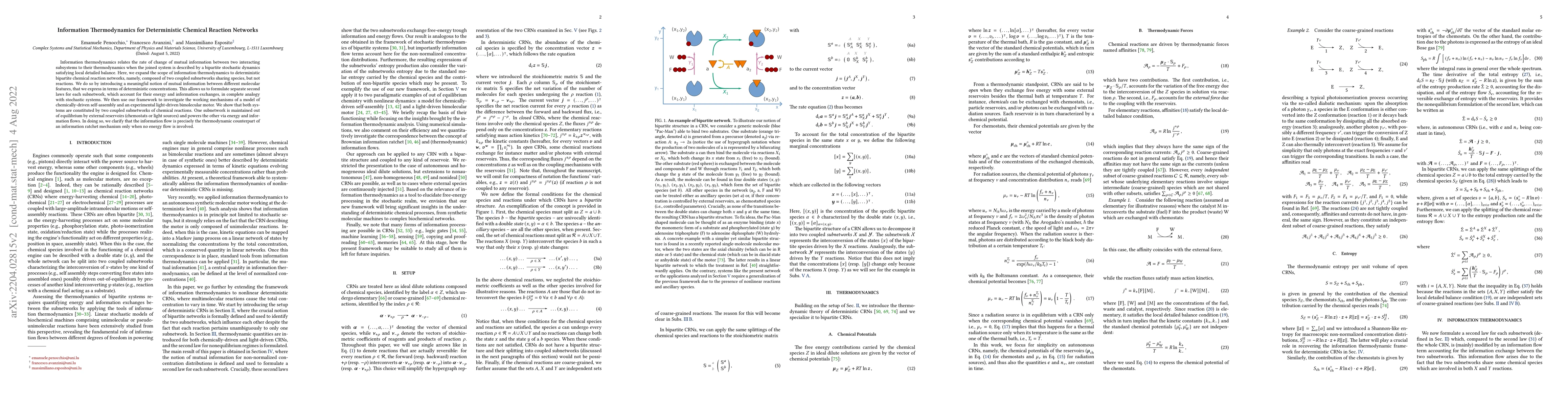 Thumbnail for Information Thermodynamics for Deterministic Chemical Reaction Networks