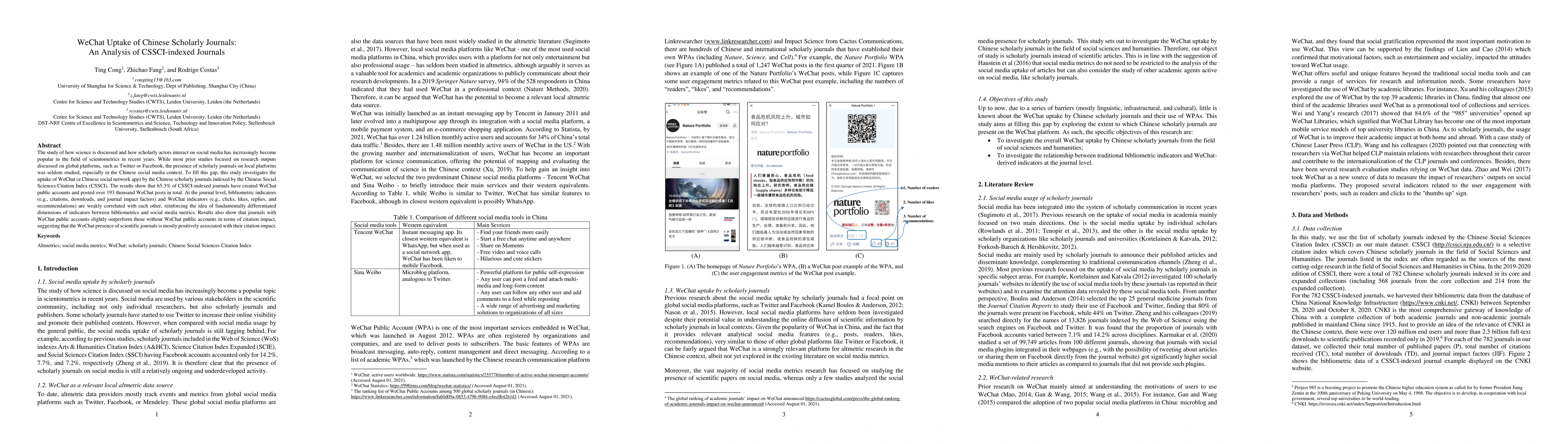 Thumbnail for WeChat uptake of Chinese scholarly journals: an analysis of
  CSSCI-indexed journals