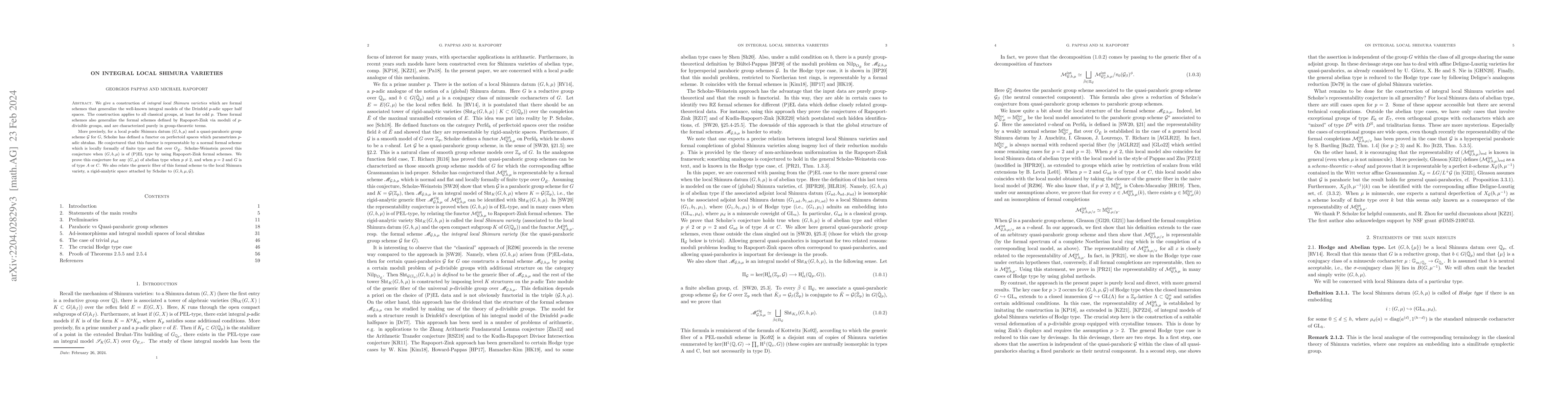 Thumbnail for On integral local Shimura varieties