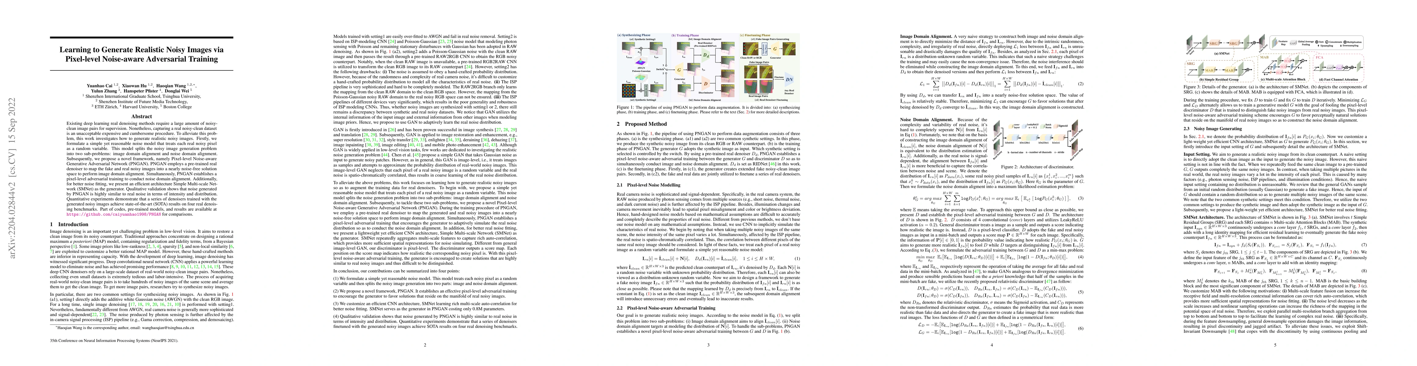 Thumbnail for Learning to Generate Realistic Noisy Images via Pixel-level Noise-aware
  Adversarial Training
