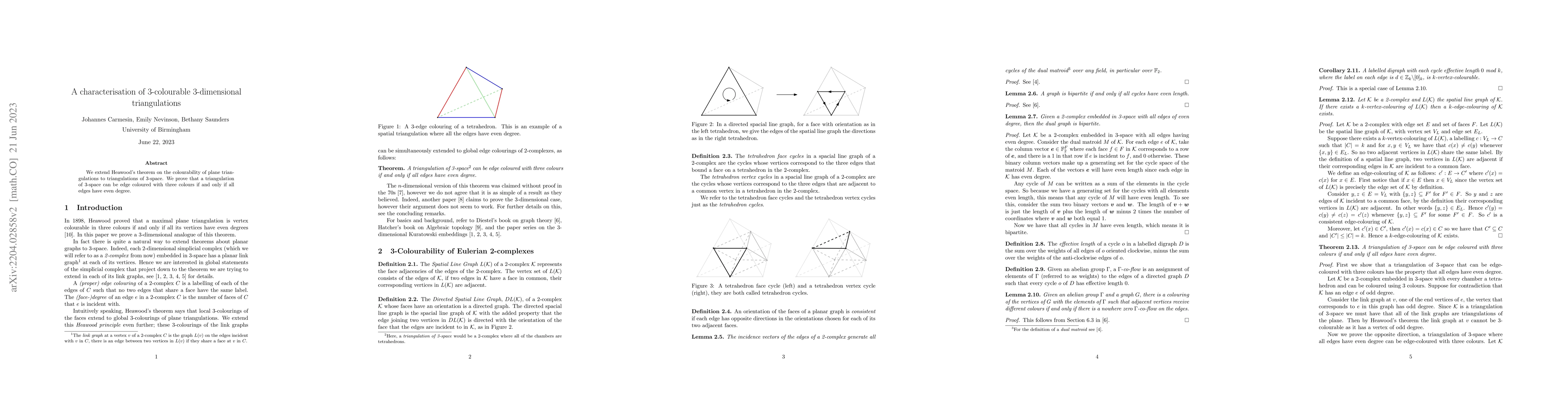 Thumbnail for A characterisation of 3-colourable 3-dimensional triangulations
