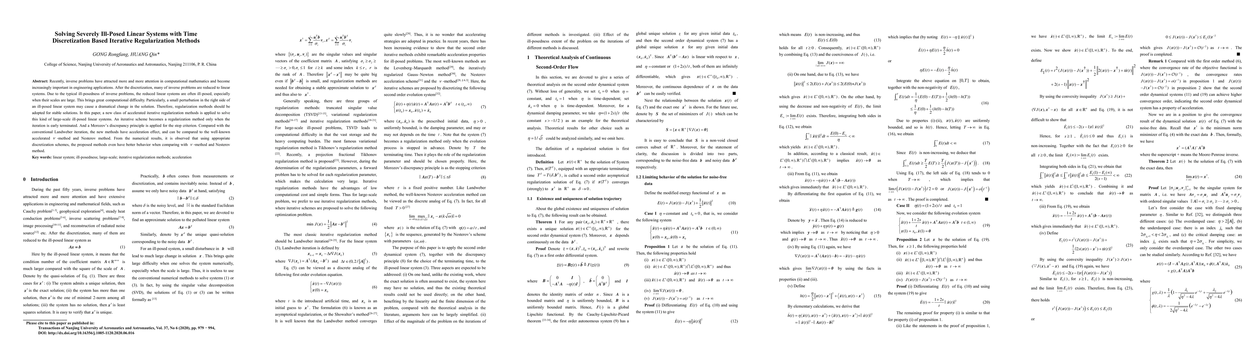 Thumbnail for Solving Severely Ill-Posed Linear Systems with Time Discretization Based
  Iterative Regularization Methods