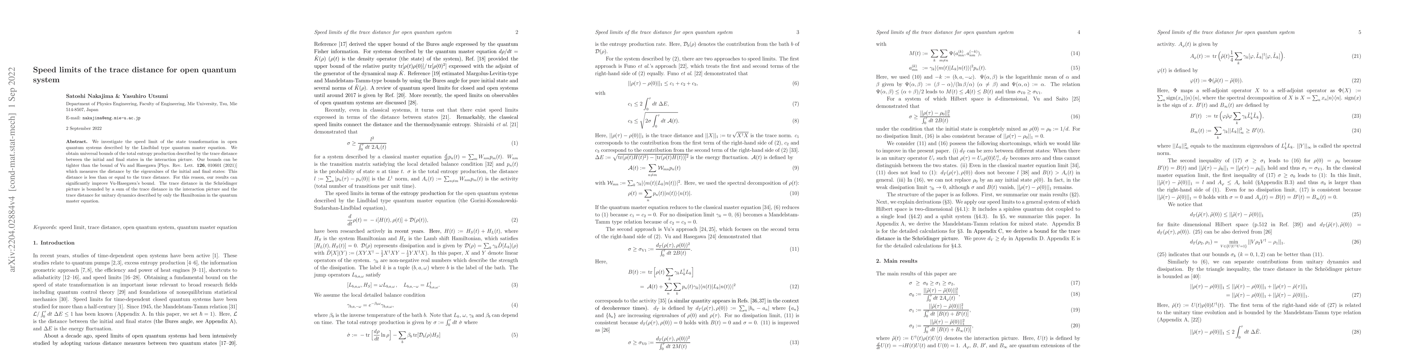 Thumbnail for Speed limits of the trace distance for open quantum system