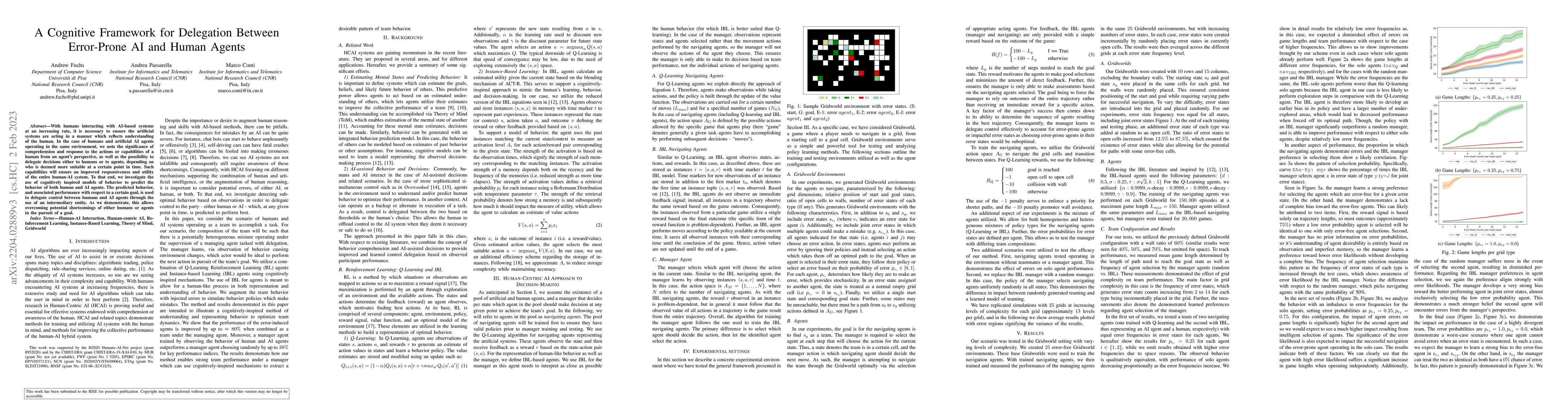 Thumbnail for A Cognitive Framework for Delegation Between Error-Prone AI and Human
  Agents