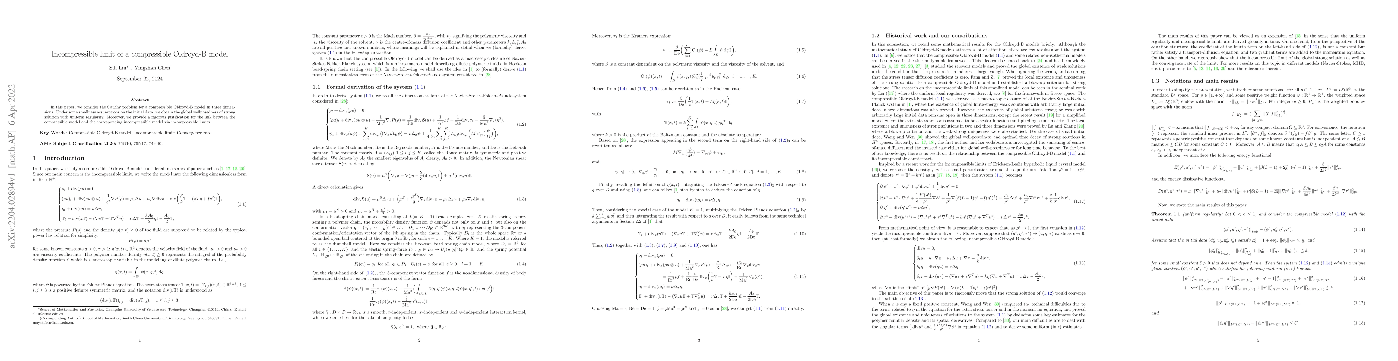 Thumbnail for Incompressible limit of a compressible Oldroyd-B model