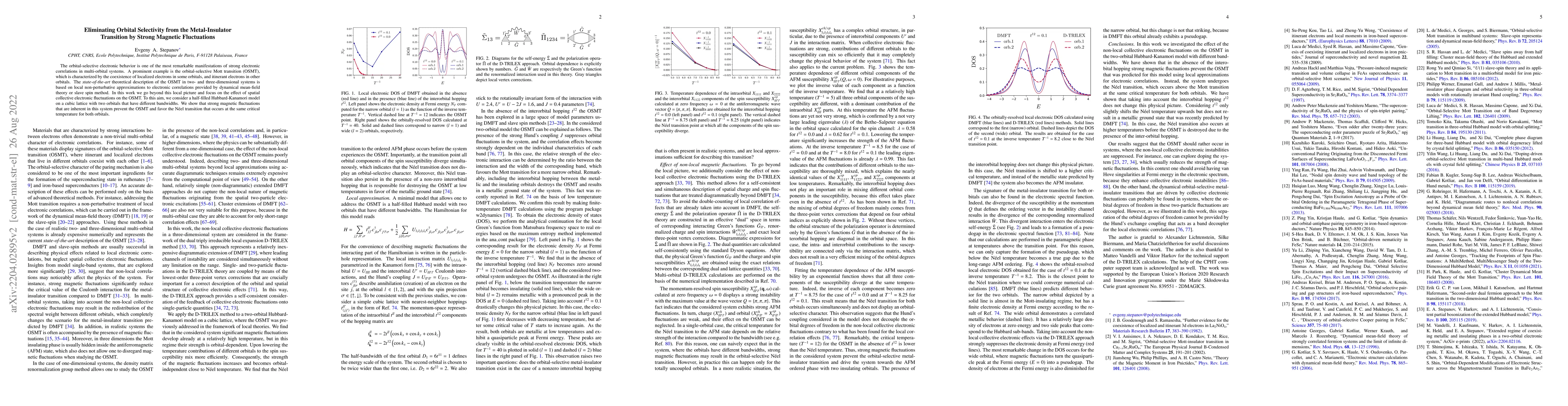 Thumbnail for Eliminating Orbital Selectivity from the Metal-Insulator Transition by
  Strong Magnetic Fluctuations