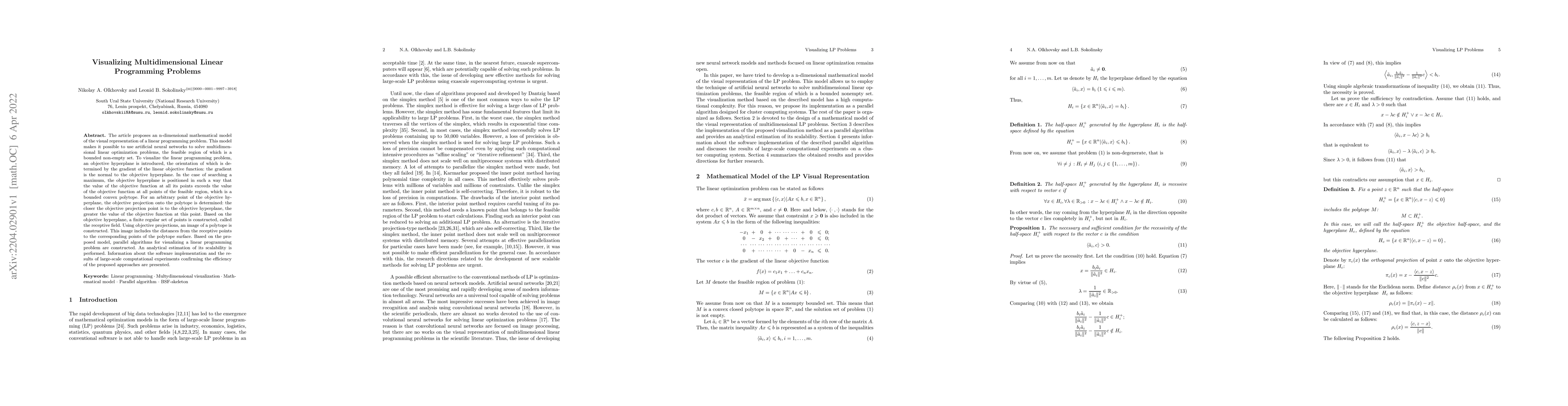 Thumbnail for Visualizing Multidimensional Linear Programming Problems