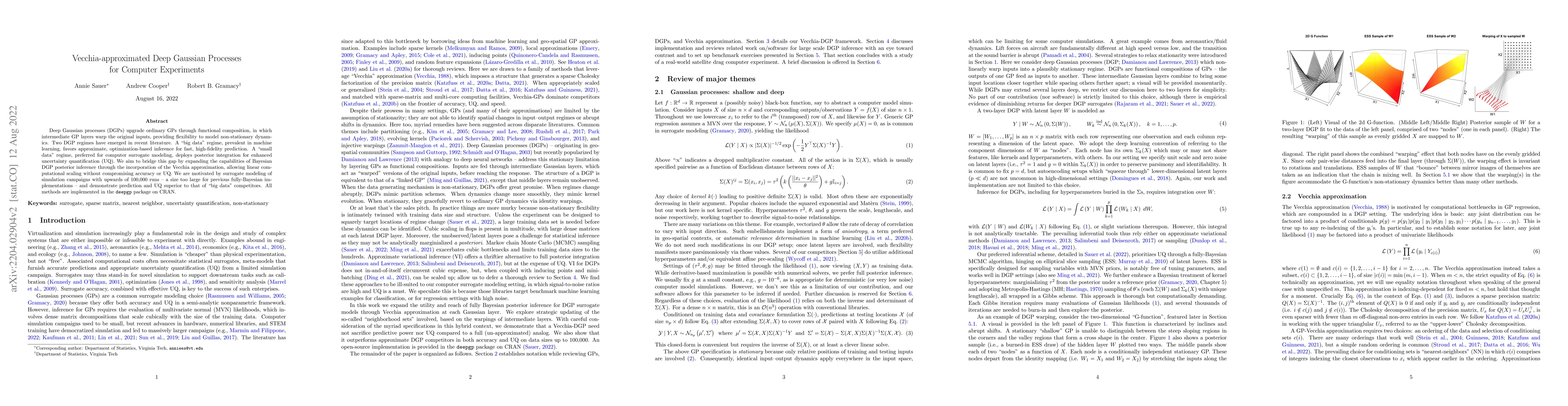 Thumbnail for Vecchia-approximated Deep Gaussian Processes for Computer Experiments